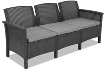 3-Sitzer-Sofa aus Techno-Rattan Venezia 3 Anthrazit Bica