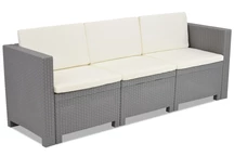 3-Sitzer-Technorattan-Sofa Colorado Bica grau