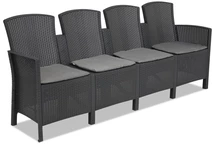 4-Sitzer-Sofa aus technischem Rattan Lido 4 Anthrazit Bica
