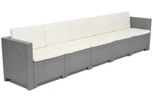 5-Sitzer-Technorattan-Sofa Colorado Bica grau