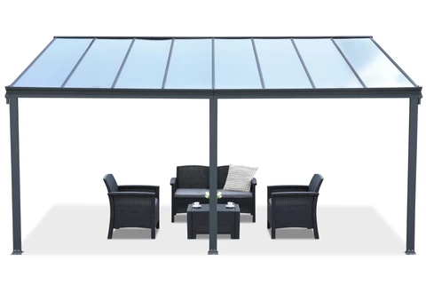Alu-Terrassenüberdachung San Diego 4,9 x 2,9 CoverTech Anthrazit