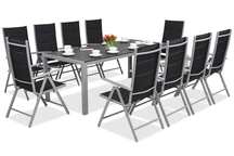 Aluminium Gartenmöbel mit einem großen Polywood Verona Tisch für 10 Personen Garden Point