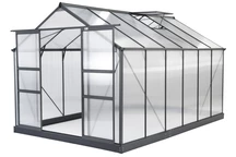 Aluminium-Gewächshaus Azalia 2,5 x 3,7m CoverTech in Anthrazitfarbe