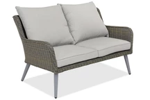 Bilbao Garden Point zweisitziges Technorattan-Terrassensofa grau