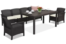 Ein Satz Polyrattan-Möbel Venezia Apetito Max 6 Bica braun