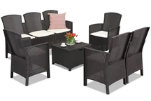 Ein Satz Polyrattan-Möbel für den Garten Lido Coffee Box 7 braun Bica