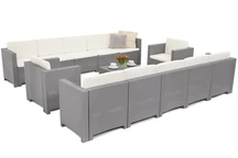 Ein Techno-Rattan-Set mit zwei großen Sofas Colorado Coffee Max 12 grau Bica