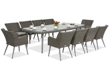 Eine exklusive Essgruppe mit großem Tisch Cordoba für 10 Personen Garden Point grau
