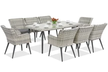 Exklusive Rattan-Essgruppe Cordoba für 8 Personen Garden Point weiß