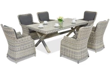 Exklusives London Garden Point Tafelservice aus Technorattan Anthrazit