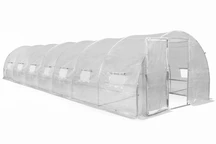 Folientunnel mit Metallrahmen 3x10m Garden Point weiß mit Tür