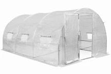 Folientunnel mit Metallrahmen 3x4,5m Garden Point weiß mit Tür