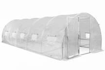 Folientunnel mit Metallrahmen 3x8m Garden Point weiß mit Tür