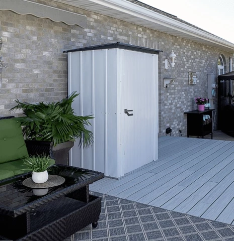 Gartenbox aus Metall 1,2 x 0,9 m, Spacemaker Arrow, hellgrau