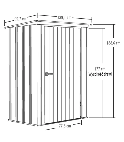 Gartenbox aus Metall 1,2 x 0,9 m, Spacemaker Arrow, hellgrau