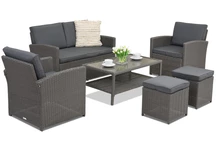 Gartenmöbel Monaco Coffee 4 + 2 Hocker Garden Point Anthrazit