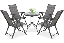 Gartenmöbel aus Metall Modena / Rosario für 4 Personen mit kleinem Tisch Garden Point anthrazit