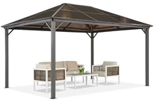 Gartenpavillon Milos 3x3 Garden Point grau