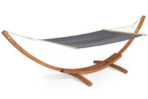 Hängematte mit Holzständer Kiwi Garden Point grau