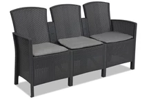 Lido 3 3-Sitzer-Sofa aus technischem Rattan, anthrazit Bica