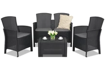 Lido Coffee 4 Tech Rattan Set Anthrazit Bica