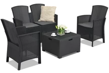 Lido Coffee Box 4 Tech Rattan Set Anthrazit Bica mit Box