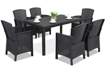 Lido Premium 6 Tafelservice aus Technorattan Bica anthrazit