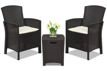 Lido Terrace Box 2 Techn Rattan Set braun mit Bica Truhe