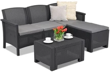 Loungemöbel-Set aus Technorattan Venezia Relax Anthrazit Bica