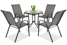 Metallmöbel für den Garten Modena für 4 Personen mit einem kleinen Tisch Garden Point grau