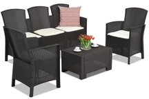 Möbelset aus Polyrattan mit 3-Sitzer-Sofa Lido Coffee 5, braun Bica
