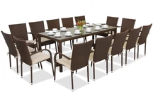Pol Rattan Gartenmöbel Milan für 14 Personen mit großem Garden Point Tisch