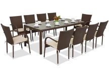 Pol Rattan Gartenmöbel in Mailand für 10 Personen mit einem großen Garden Point Tisch