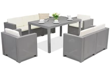 Polyrattan Gartenset Colorado Apetito 7 Bica grau