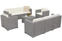 Polyrattan-Möbelset Colorado Coffee 8 grau Bica