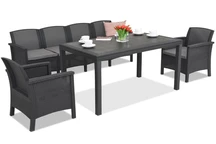 Polyrattan-Möbelset Venezia Apetito Max 6 Anthrazit Bica
