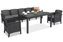Polyrattan Möbelset Venezia Apetito Max 7 Anthrazit Bica
