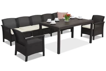 Polyrattan Möbelset Venezia Apetito Max 7 Bica braun