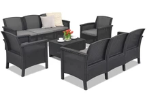 Polyrattan-Möbelset Venezia Coffee 8 Anthrazit Bica