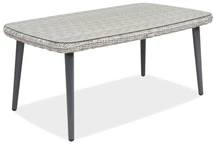Polyrattan-Tisch auf der Terrasse Bilbao Garden Point weiß