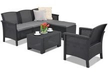 Rattan Loungemöbel Set Venezia Relax Corner 5 Anthrazit Bica
