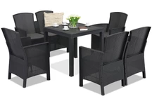 Rattangarnitur mit Tisch Lido Dallas Comida 6 Anthrazit Bica