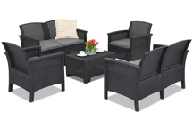 Rattanmöbel Venezia Coffee 6 Anthrazit Bica
