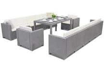 Technorattan-Möbelgarnitur mit zwei großen Sofas Colorado Apetito Max 12 Bica grau
