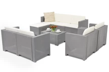Technrattan Loungemöbel Set Colorado Relax Corner 8 Bica grau