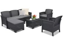 Technrattan Loungemöbel Set Venezia Relax Corner 6 Anthrazit Bica