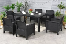 Technrattan Tafelservice Venezia Premium 6 Anthrazit Bica