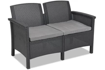 Venezia 2 Sofa aus technischem Rattan in Anthrazit Bica