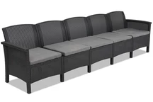 Venezia 5 5-Sitzer Sofa aus technischem Rattan, anthrazit Bica