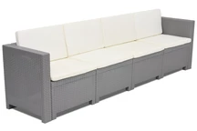 Viersitzer-Sofa aus technischem Rattan Colorado Bica grau